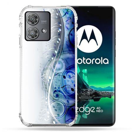 Coque Renforcée Pour Motorola Edge 40 Neo Musique Partition Vague