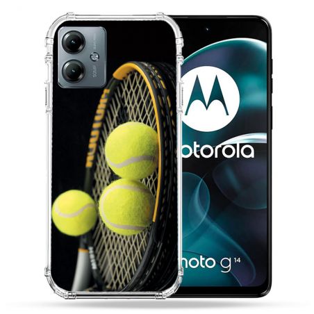 Coque Renforcée Pour Motorola G14 4G Sport Tennis Balls