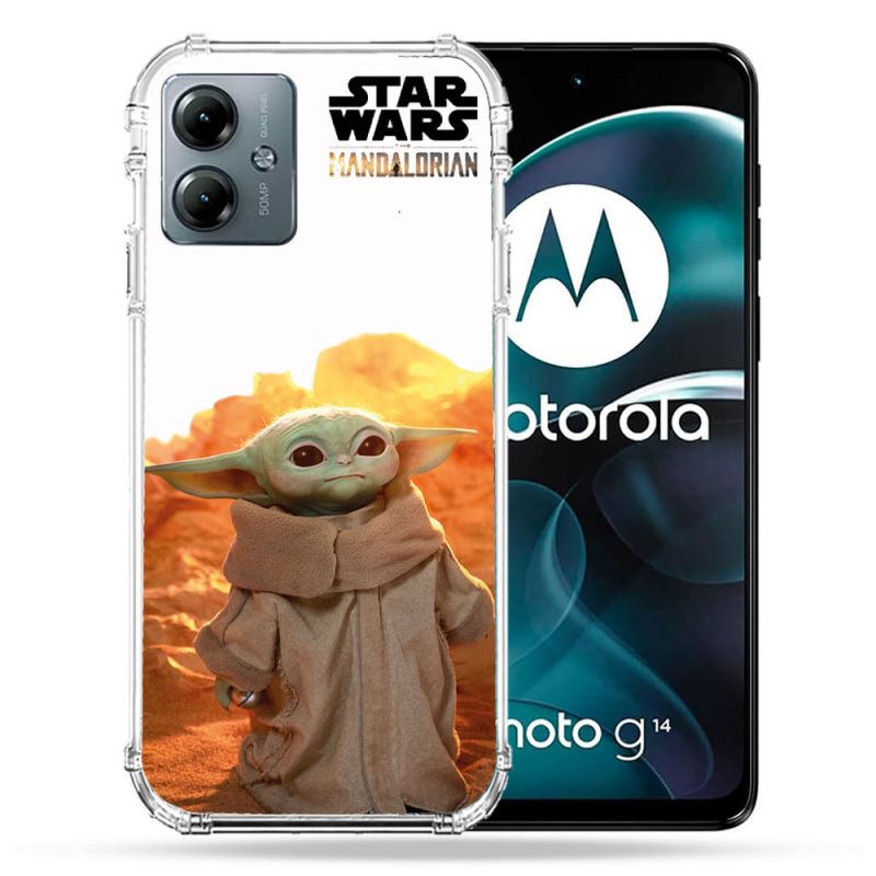 Coque Renforcée Pour Motorola G14 4G Star Wars - Yoda bebe soleil