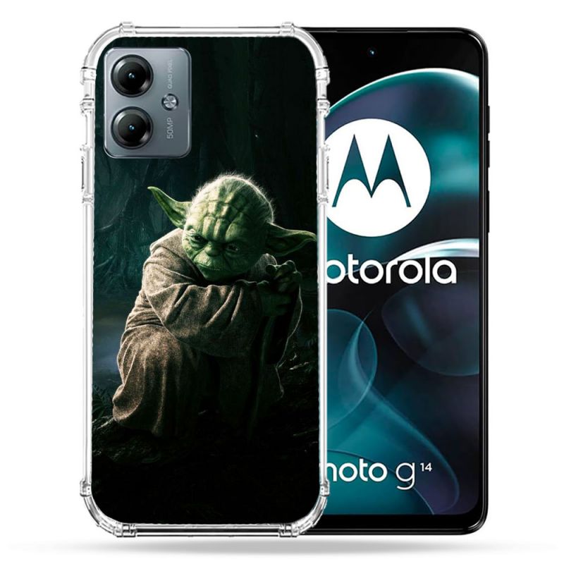 Coque Renforcée Pour Motorola G14 4G Star Wars - Yoda sombre