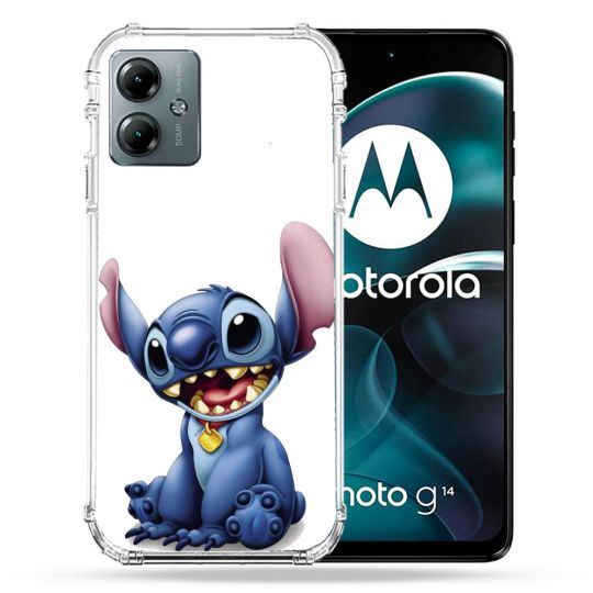 Coque Renforcée Pour Motorola G14 4G Stitch Blanc