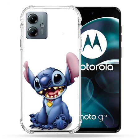 Coque Renforcée Pour Motorola G14 4G Stitch Blanc