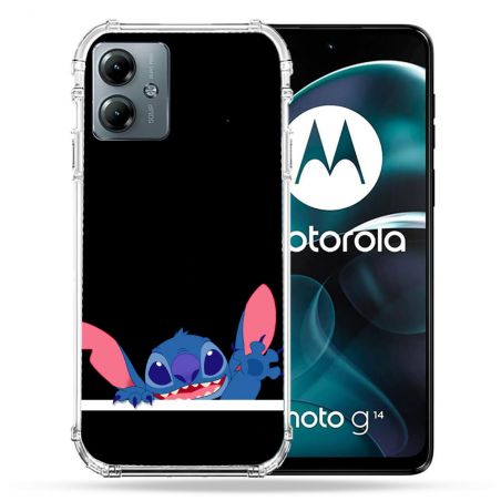 Coque Renforcée Pour Motorola G14 4G Stitch Noir