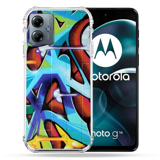 Coque Renforcée Pour Motorola G14 4G Street Art Graf Color