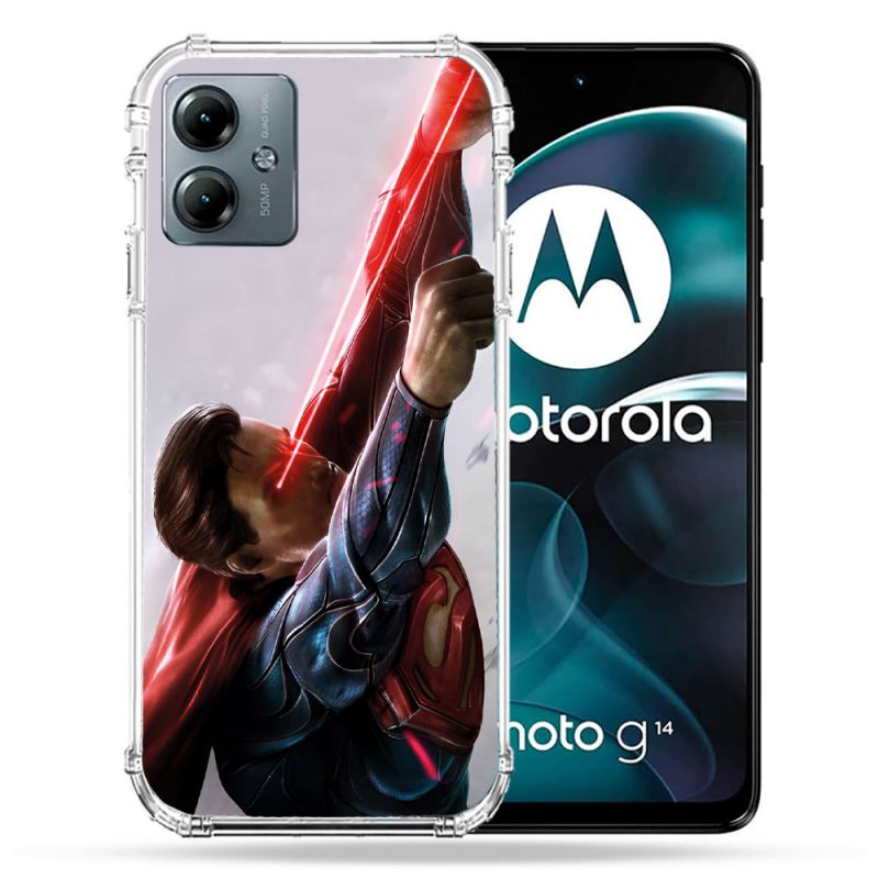 Coque Renforcée Pour Motorola G14 4G Superman Laser