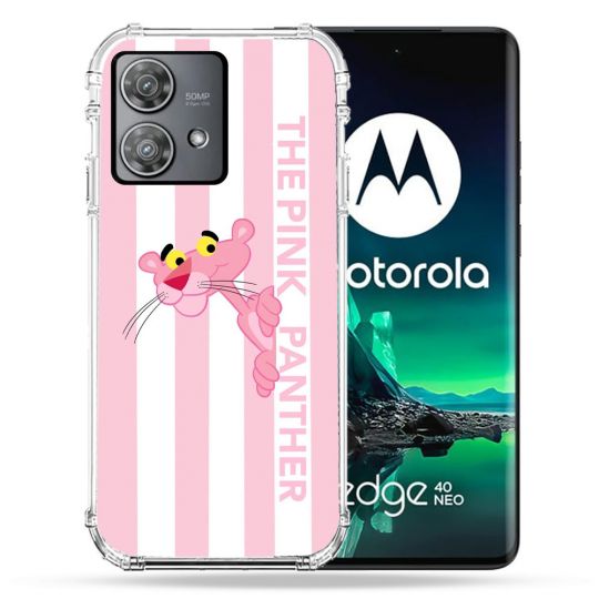 Coque Renforcée Pour Motorola Edge 40 Neo Panthere Rose