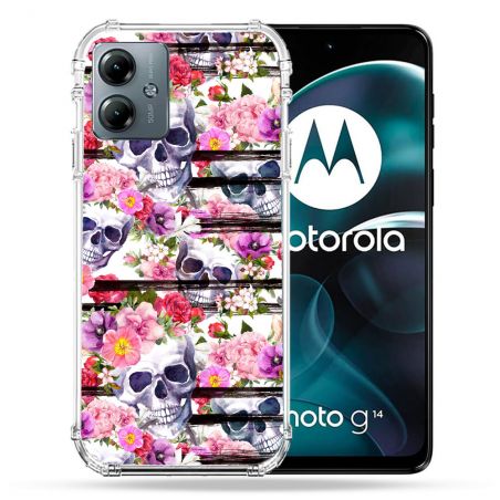 Coque Renforcée Pour Motorola G14 4G Tete de Mort Pattern