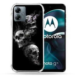 Coque Renforcée Pour Motorola G14 4G Tete de Mort Triple