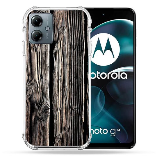 Coque Renforcée Pour Motorola G14 4G Texture Bois