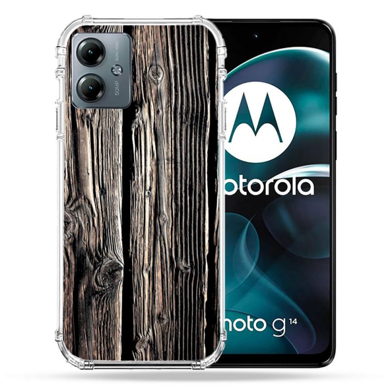 Coque Renforcée Pour Motorola G14 4G Texture Bois