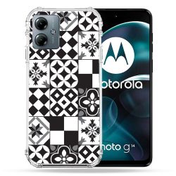 Coque Renforcée Pour Motorola G14 4G Texture Carreau Ciment Noir