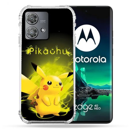 Coque Renforcée Pour Motorola Edge 40 Neo Pokemon Pikachu Eclair