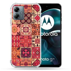 Coque Renforcée Pour Motorola G14 4G Texture Carreau Ciment Rouge