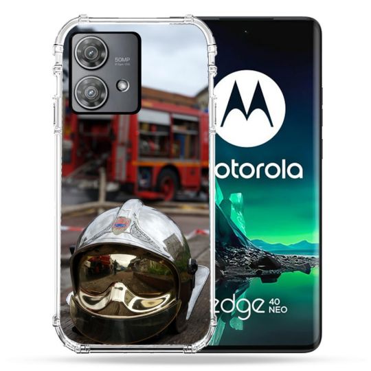 Coque Renforcée Pour Motorola Edge 40 Neo Pompier Casque Camion