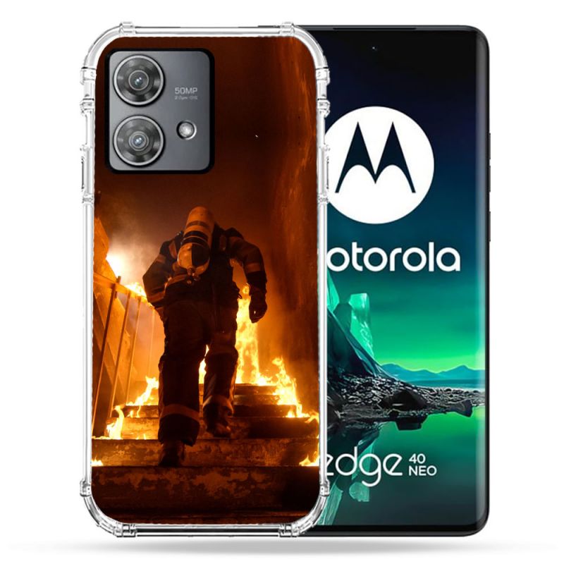 Coque Renforcée Pour Motorola Edge 40 Neo Pompier Escalier