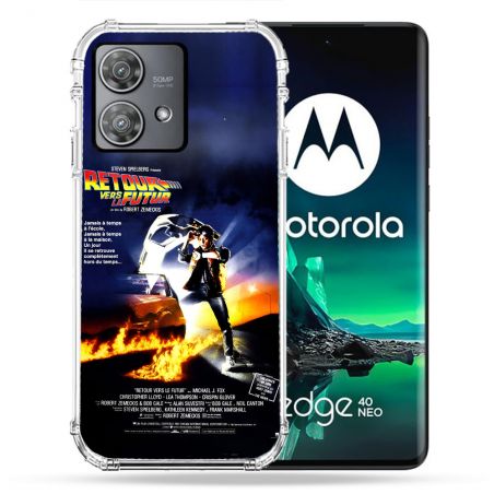 Coque Renforcée Pour Motorola Edge 40 Neo Retour Vers Le Futur Affiche