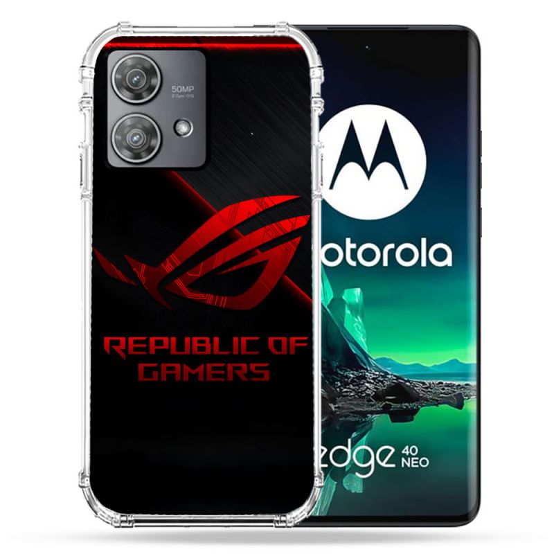 Coque Renforcée Pour Motorola Edge 40 Neo ROG Rouge