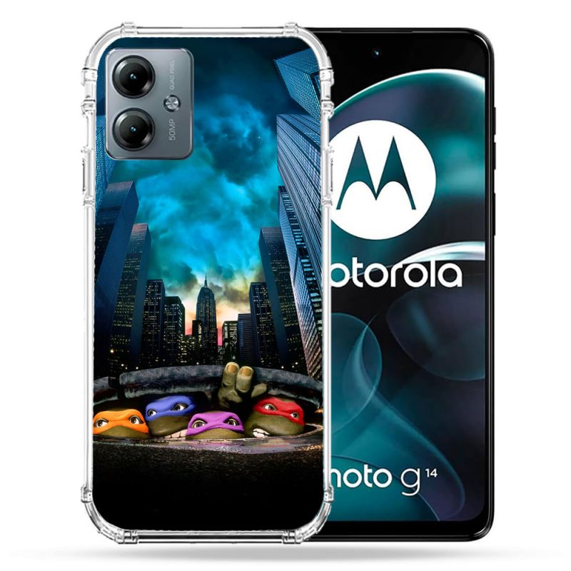 Coque Renforcée Pour Motorola G14 4G Tortue Ninja Ville