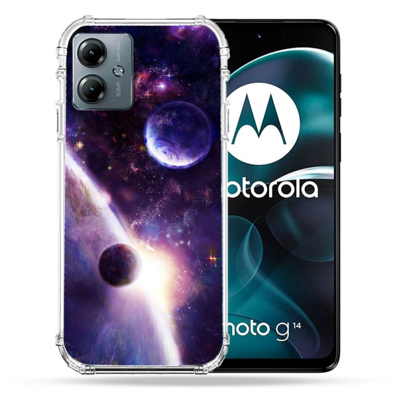 Coque Renforcée Pour Motorola G14 4G Univers Planete Stellaire
