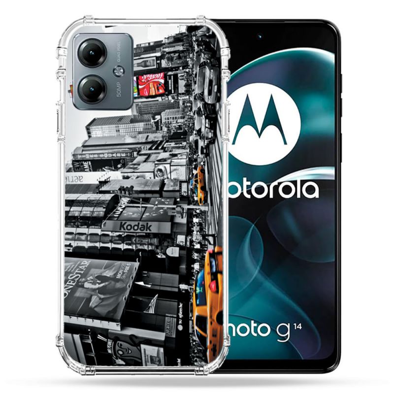 Coque Renforcée Pour Motorola G14 4G Voyage Amerique USA New York Taxi
