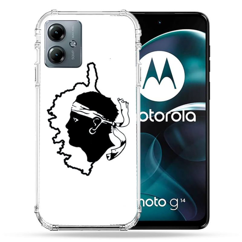 Coque Renforcée Pour Motorola G14 4G Voyage Corse Blanc
