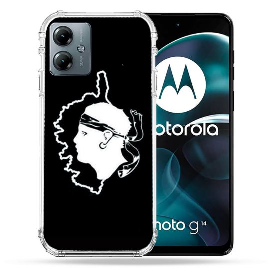 Coque Renforcée Pour Motorola G14 4G Voyage Corse Noir