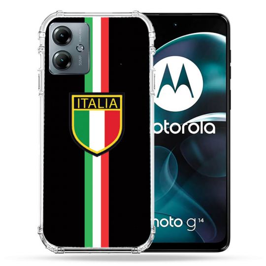 Coque Renforcée Pour Motorola G14 4G Voyage Italie 3 Noir
