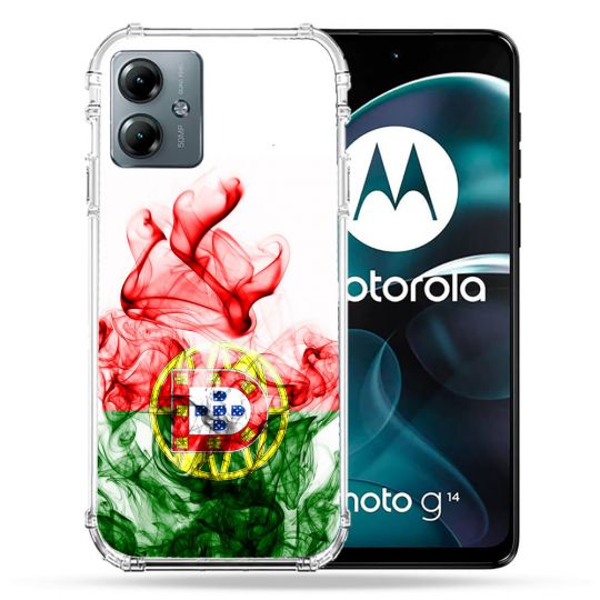 Coque Renforcée Pour Motorola G14 4G Voyage Portugal Flamme