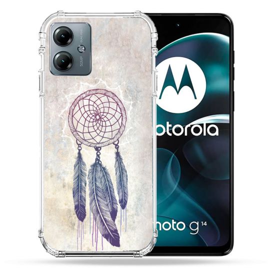 Coque Renforcée Pour Motorola G14 4G Zen Attrape Reve Blanc