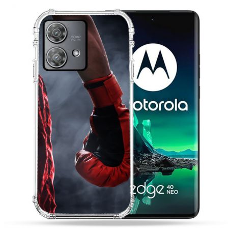 Coque Renforcée Pour Motorola Edge 40 Neo Sport Boxe Gant Rouge