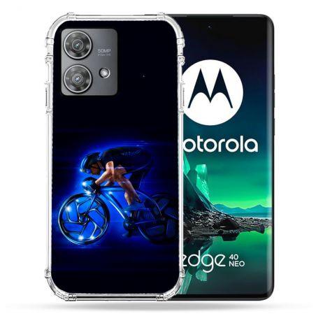 Coque Renforcée Pour Motorola Edge 40 Neo Sport Cyclisme Bleu