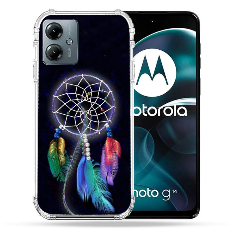 Coque Renforcée Pour Motorola G14 4G Zen Attrape Reve Multicolore