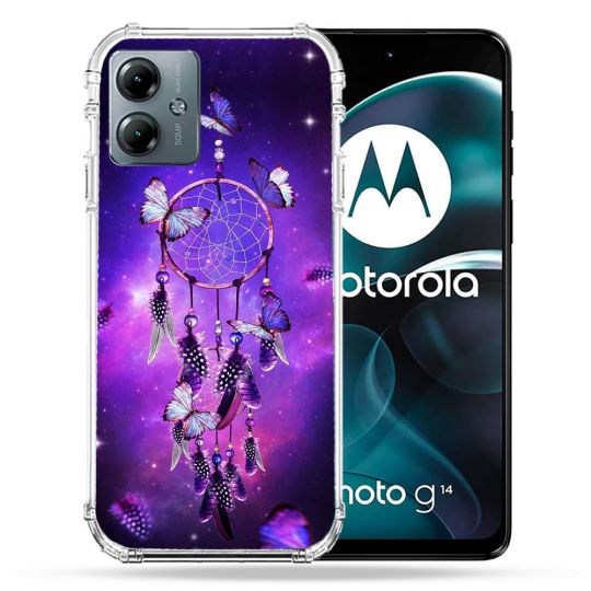 Coque Renforcée Pour Motorola G14 4G Zen Attrape Reve Papillon