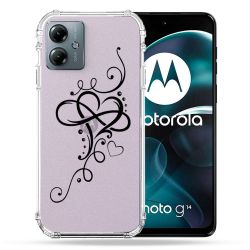 Coque Transparente Pour Motorola G14 4G Cœur infini