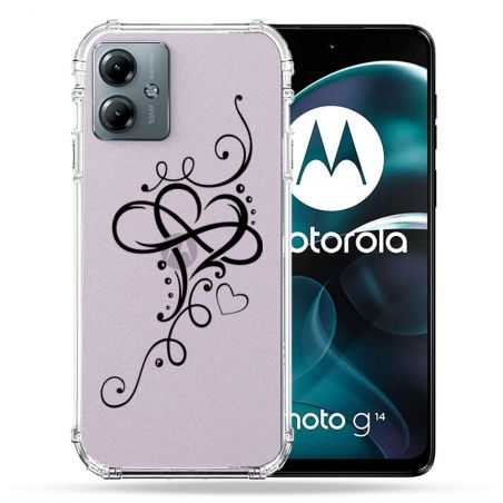 Coque Transparente Pour Motorola G14 4G Cœur infini