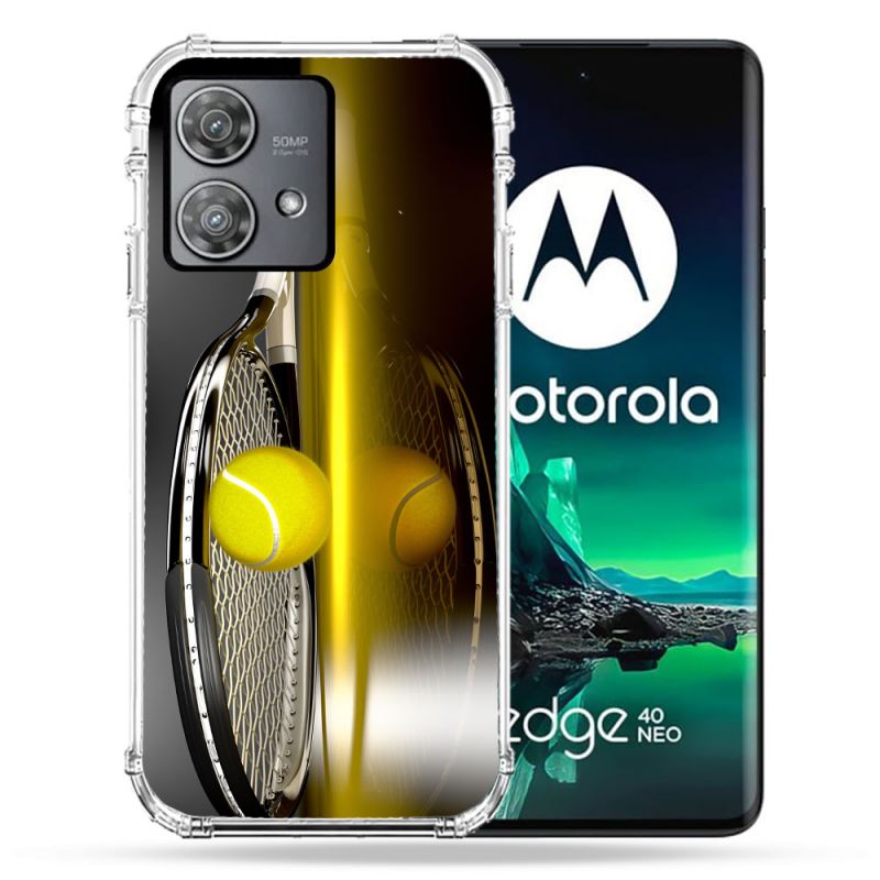 Coque Renforcée Pour Motorola Edge 40 Neo Sport Tennis Reflet