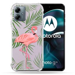 Coque Transparente Pour Motorola G14 4G Flamant Rose