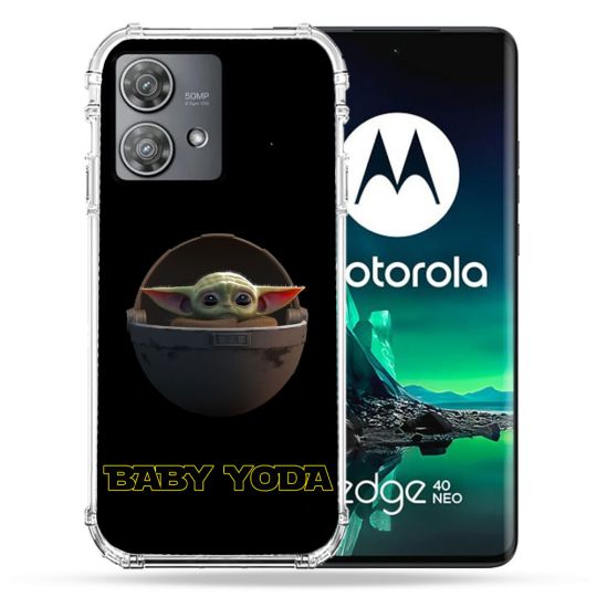 Coque Renforcée Pour Motorola Edge 40 Neo Star Wars - Yoda bebe noir