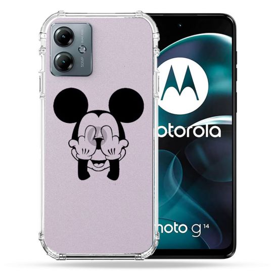 Coque Transparente Pour Motorola G14 4G Mickey doigt