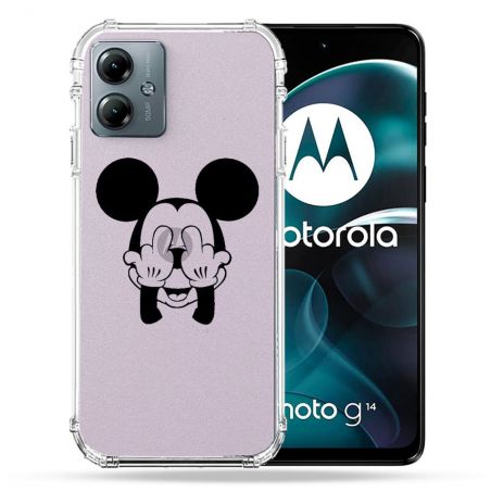 Coque Transparente Pour Motorola G14 4G Mickey doigt