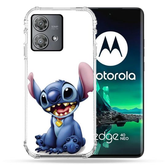 Coque Renforcée Pour Motorola Edge 40 Neo Stitch Blanc
