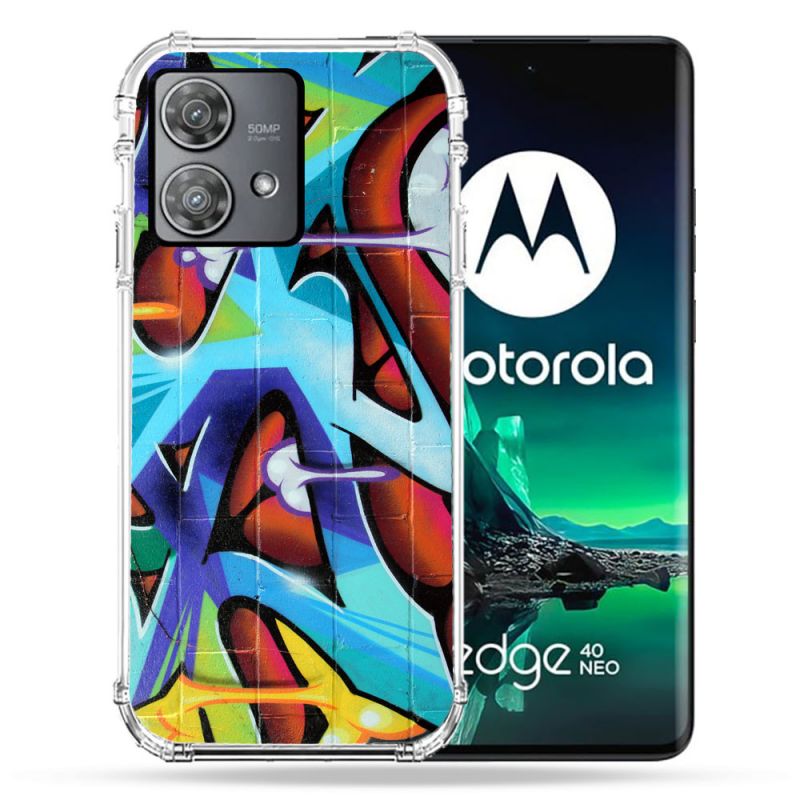 Coque Renforcée Pour Motorola Edge 40 Neo Street Art Graf Color