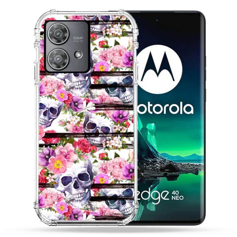 Coque Renforcée Pour Motorola Edge 40 Neo Tete de Mort Pattern