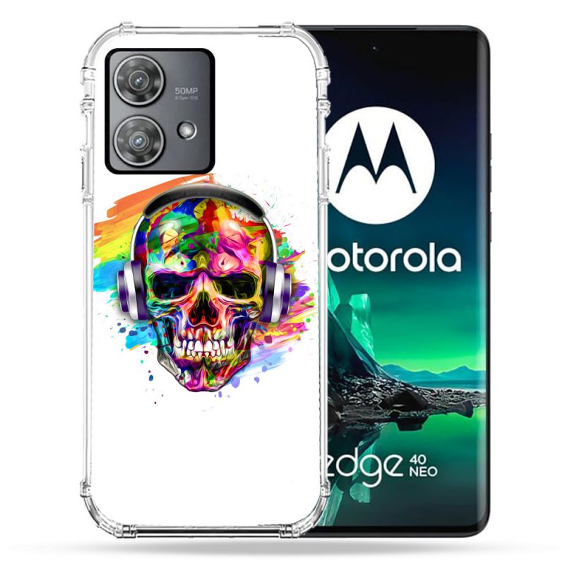 Coque Renforcée Pour Motorola Edge 40 Neo Tete de Mort Tag