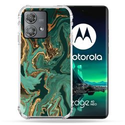 Coque Renforcée Pour Motorola Edge 40 Neo Texture Marbre Vert