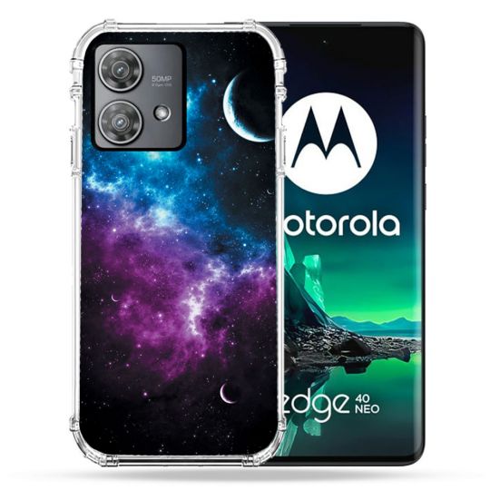 Coque Renforcée Pour Motorola Edge 40 Neo Univers Bleu Violet