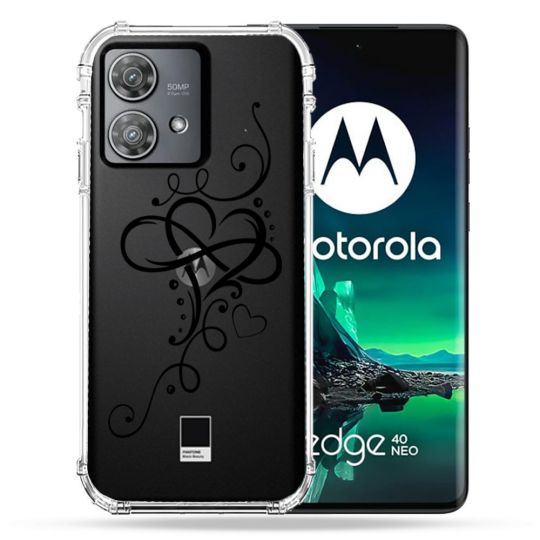 Coque Transparente Pour Motorola Edge 40 Neo Cœur infini