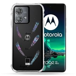 Coque Transparente Pour Motorola Edge 40 Neo Plume Couleur