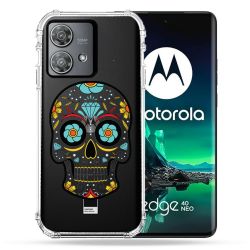 Coque Transparente Pour Motorola Edge 40 Neo Tete Mort Color