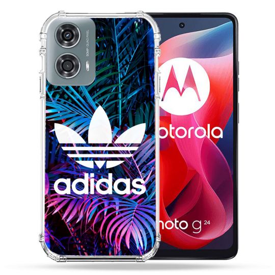 Coque Renforcée Pour Motorola G24 4G Adidas Palmier